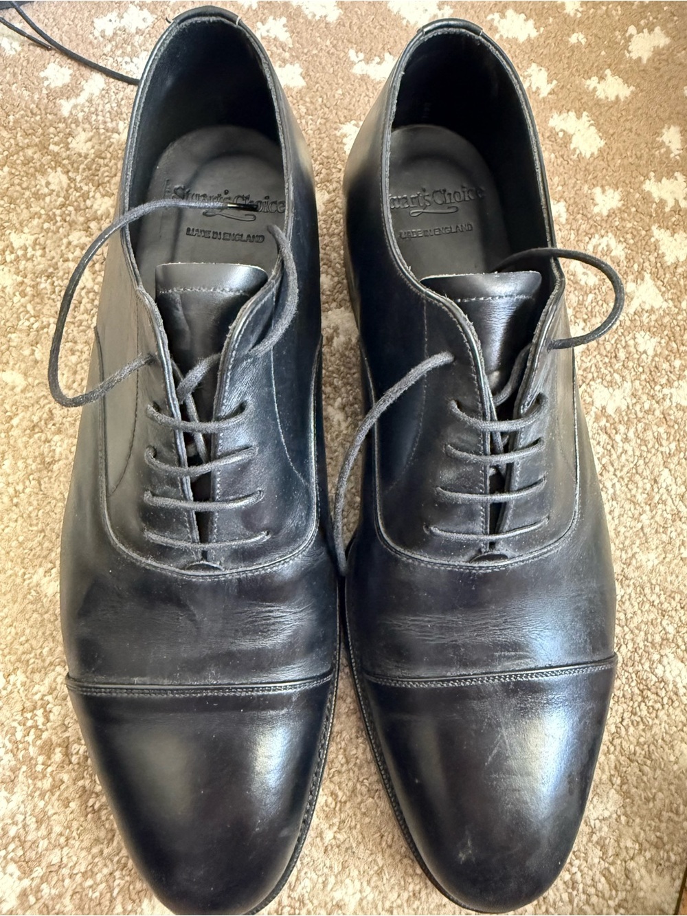 Paul Stuart Classic Black Leather Oxford Men's Dress Shoes